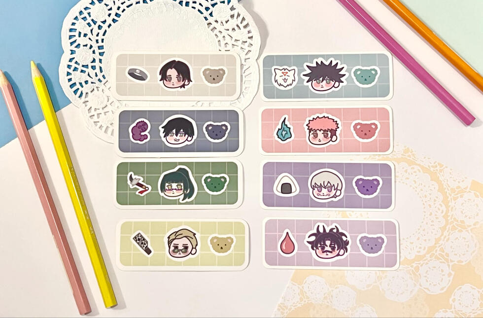 jjk label stickers 1-2